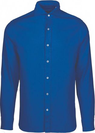 Swims Mens Santorini Linen Sport Shirt In Tidal Blue