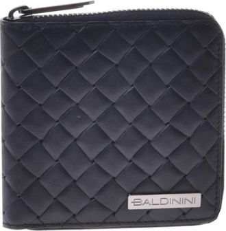 Baldinini Wallet in black woven print leather - Heren - Portefeuilles - Zwart - ONE Size - Accessoires