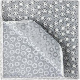Brunello Cucinelli Spotted pocket square in Grey at Nordstrom