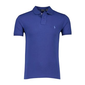 Polo Ralph Lauren Tops, Heren, Blauw, S, Katoen, Short Sleeve Slim Fit Polo