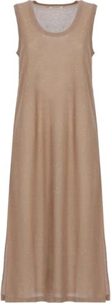 KANGRA Jurk met pailletten- mouwloos - Dames - Casual kleedjes - Bruin - S - Pailletten - Kleedjes