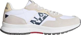 Napapijri Witte hardloopsneakers met su&egrave;de - Heren - Sneakers - Wit - 43 EU - Su&egrave;de - Schoenen