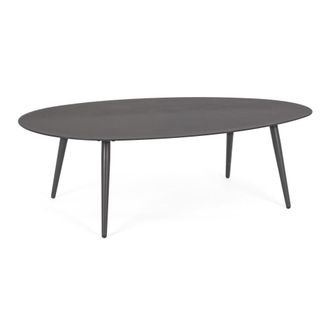 Konte Design Mesita ovalada de jard&iacute;n antracita en aluminio pintado