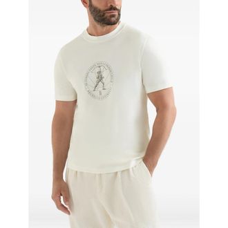 Brunello Cucinelli Graphic Cotton T-Shirt - White