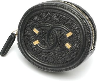 Chanel Black Grained Calfskin Coin Purse/Coin Case (Pre-Owned)