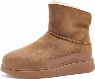 FitFlop Womens Gen-Ff Mini Double-Faced Shearling Boot In Desert Tan