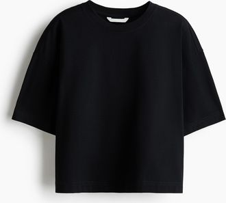 H&M Kastiges T-Shirt - Schwarz