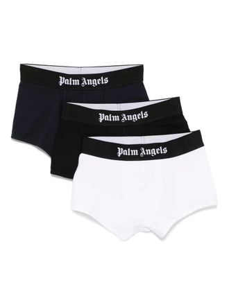 Palm Angels Drie boxershorts met logoband - Zwart