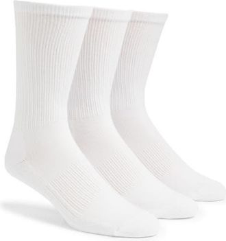 Nordstrom 3-Pack Everyday Cotton Blend Crew Socks in White at Nordstrom