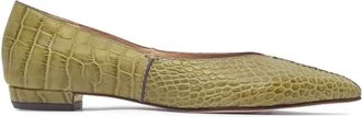 Bernardo Lana flat pumps - women - Bovine Leather (top grain)/Calf Leather/Calf Leather/Leather - 9.5 - Green