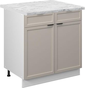 Vicco Mueble Bajo De Cocina Fame-line, Grisbeige, 80 Cm, Et M&aacute;rmol, Vicco