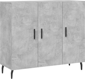 vidaXL Vidaxl - Aparador de madera de ingeniería gris hormigón 90x34x80 cm