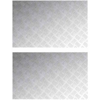 vidaXL Checker Plates 2 pcs Silver 80 x 50 cm Aluminium Vidaxl
