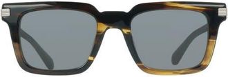 Ferragamo 53mm Rectangle Sunglasses in Khaki Horn at Nordstrom