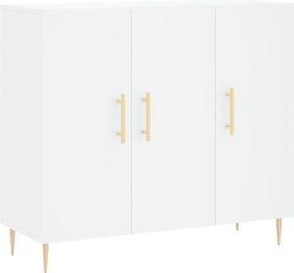 vidaXL Aparador de madera de ingeniería blanco 90x34x80 cm Vidaxl