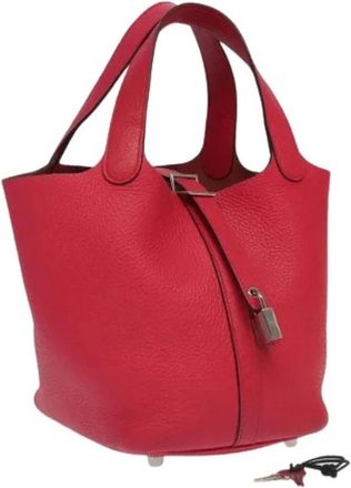 Herm&egrave;s Pre-owned Vintage Bucket Bag - Dames - Vintage Tas - Roze - ONE Size - Leer - Vintage