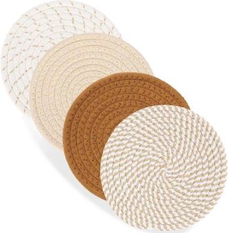 OEM Posavasos Resistentes Al Calor De 18 Cm, Agarraderas De Cocina, Posavasos Para Platos Para La Encimera, Mesa, Varios Colores Marrones