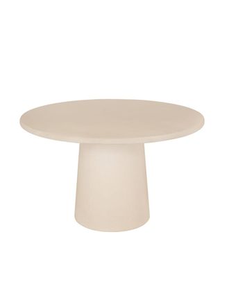 Deco Wood Mesa de comedor redonda de microcemento tono beige 140x75cm