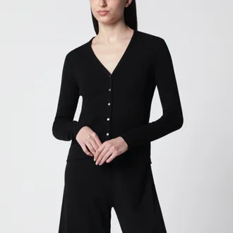 The Row Black cotton cardigan