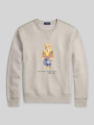 Polo Ralph Lauren Regular Fit Sweatshirt aus Baumwoll-Mix mit Polo Bear in Hellgrau Melange, Gr&ouml;&szlig;e XXL