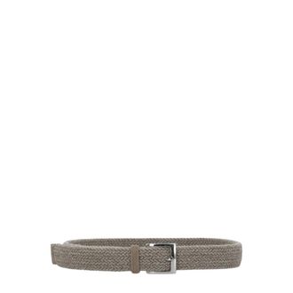 Orciani Cintur&oacute;n de lana trenzada - Accessories - Hombre - Marr&oacute;n - 105 CM
