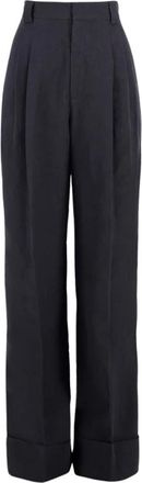 Zeus + Dione Wijde Linnen Broek - Dames - Wijde Broeken - Zwart - XL - Linnen - Broeken