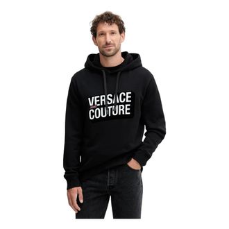 Versace Jeans Couture Hoodies & sweatvesten, Heren, Zwart, L, Katoen, Hooded Sweatshirt