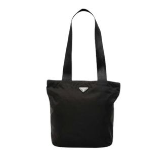 Prada Pre-owned Tote Bags, female, Black, Size: ONE SIZE Pre-owned Nylon Tote