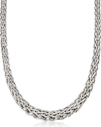 Ross-Simons Sterling Silver Graduated Wheat-Link Necklace