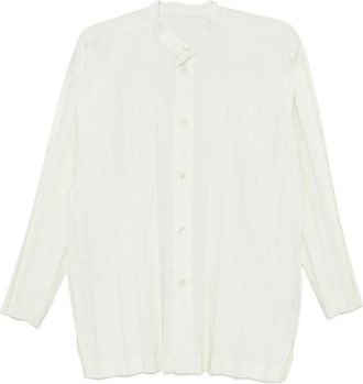 Issey Miyake Edge Shirt - Heren - Overhemden - Wit - Maat: L Zijde