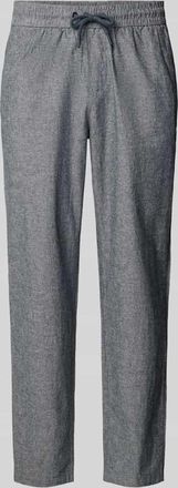 Blend Hose aus Baumwoll-Leinen-Mix mit elastischem Bund in Marine, Gr&ouml;&szlig;e 3XL