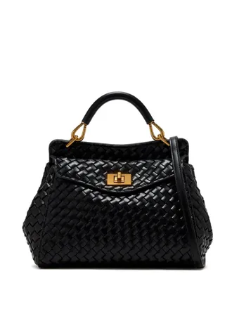 JW PEI Lana leren shopper met handvat - Zwart