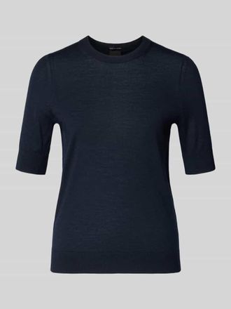HUGO BOSS Regular Fit Pullover aus reiner Schurwolle Modell FARBELLA in Marine, Größe XXL