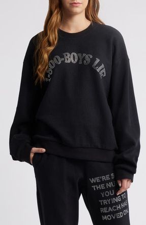 Boys Lie 1-800 Kara Cotton Graphic Sweatshirt in Black at Nordstrom, Size Medium