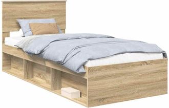 vidaXL Bed Frame with Headboard Sonoma Oak 75 x 190 cm Engineered wood vidaXL