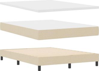 vidaXL Vidaxl - Box Spring Bed with Mattress Cream 160 x 200 cm Fabric