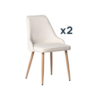 Klast Packs 2 sillas tela beige 52 x 87 cm