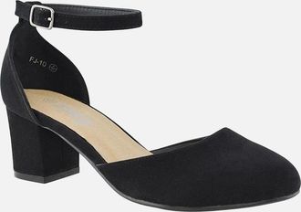 XY London Womens XY London Womens/Ladies Billie-May Chunky Strappy Mid Block Heel Court Shoes - Black - Size: 8