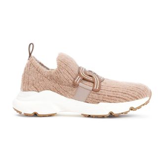 Tod's Schoenen, Dames, Roze, 39 EU, Wol, Neutrale Gebreide Sneakers