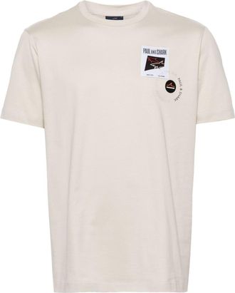 Paul & Shark logo-patch cotton T-shirt - men - Cotton - M - Neutrals