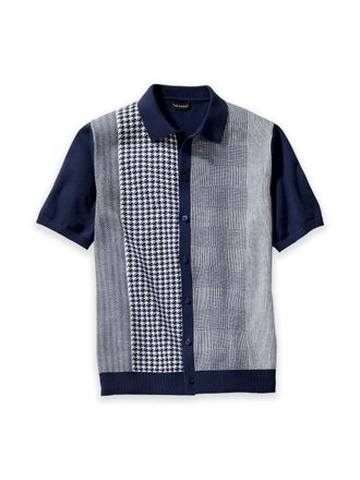 Paul Fredrick Cotton Button Front Polo