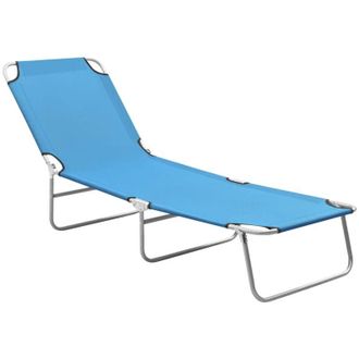 vidaXL Vidaxl - Lettino Prendisole Pieghevole in Acciaio e Tessuto Blu Turchese