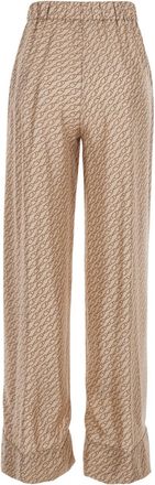 Herno Womens Pants Silk Beige Trousers
