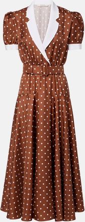 Rodarte Vestido midi de sarga de seda con lunares