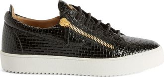 Giuseppe Zanotti Frankie double-zip low-top sneakers - men - Leather/Rubber/Fabric - 49 - Black