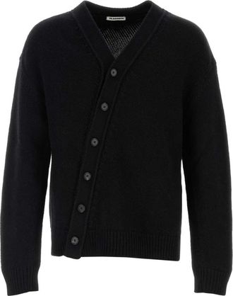 Jil Sander Black V Neck Cardigans