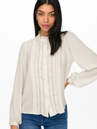 Jacqueline de Yong R&uuml;schenbluse JDY JDYELLIS L/S LACE SHIRT WVN NOOS, Damen, Gr. 34, weiss (cloud dancer), Web, Obermaterial: 100% Polyester, unifarben, regular fit h&uuml;ft