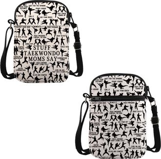 Generic PYOUL Taekwondo Lover Gift Stuff Taekwondo Mom Say Crossbody Bag Sports Mom Gift (Taekwondo Mom CB)