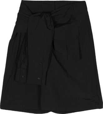 Juun.J tied sleeves skorts - women - Cotton/Nylon - 38 - Black