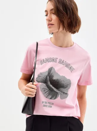 Sams&oslash;e & Sams&oslash;e In The Fields pink T-shirt